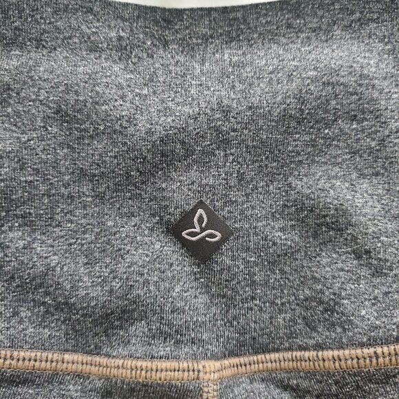 PrAna Women's Charcoal Gray Brown Constrast Stitch Cropped Athletic Leggings S - Picture 4 of 7